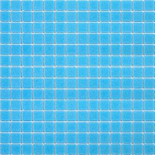 Мозаика ROSE MOSAIC A13 Matrix color 2 (размер чипа 10x10 мм) 31.8x31.8 голубая глянцевая моноколор