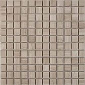 Мозаика Pixel mosaic PIX254 из мрамора White Wooden 30.5x30.5 бежевая полированная под мрамор, чип 23x23 мм квадратный