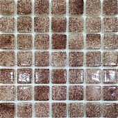 Мозаика Роскошная мозаика МС 5267 30x30 смальта микс коричневая глянцевая, чип 21x21 квадратный