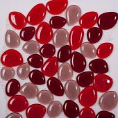 Мозаика NSmosaic EXCLUSIVE LH-04 стекло (морские камушки красный) 305х305 красная глянцевая