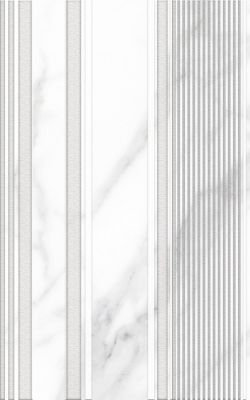 Декор Evolution Ceramic TD-MR-D-BS Marmo British Stripes 25х40 белый глянцевый полосы