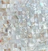 Мозаика Marble Mosaic Shell Seamless Natural 30x30 бесшовная бежевая перламутровая, чип 20x20 квадратный