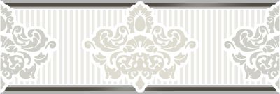 Бордюр Eurotile Ceramica 906V Valentino 29.5x10 белый глянцевый с орнаментом