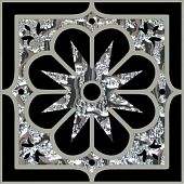 Напольная вставка Роскошная мозаика ВВ 22 8x8 Лира платиновая стеклянная