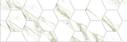 Настенная плитка EM-TILE УТ-00009248 Valente Sot Gold 20x60 белая глянцевая под мрамор