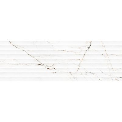 Настенная плитка Pamesa Ceramica С0004757 Torano Matt Relief 33.3x100 белая матовая рельефная под мрамор / полосы