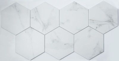 Напольная плитка NSmosaic GH020 Ceramic 20x23 белая матовая под мрамор