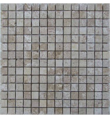 Мозаика FK Marble 35670 Classic Mosaic Travertine Latte 20-7T 30.5x30.5 бежевая матовая