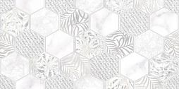 Декоративная плитка ALMA Ceramica DWU09GRG027 Grigio 50x24.9 сераябелая глянцевая с орнаментом