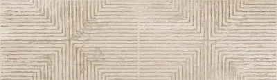 Настенная плитка Ibero Sospiro Dec.Capri Taupe Rect. 29x100 бежевая матовая с орнаментом