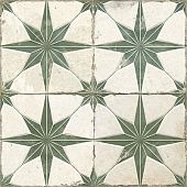 Плитка Peronda 0100332449 FS Star Sage LT 45x45 бежевая / зеленая матовая с орнаментом