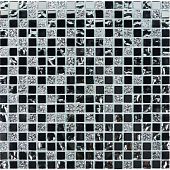 Мозаика Pixel mosaic PIX711 из зеркала 30x30 серая / черная глянцевая под камень / оттенки цвета, чип 15x15 мм квадратный