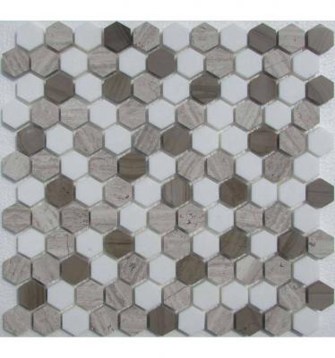 Мозаика FK Marble 30125 Hexagon Dark Grey 29.5x28 серая полированная