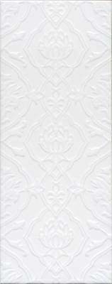 Настенная плитка Kerama Marazzi 7229 Альвао структура 20х50 белая матовая с орнаментом