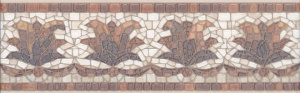 Бордюр Kerama Marazzi HGD\A232\6000L Пантеон 25x7.7 бежевый матовый мозаика / с орнаментом
