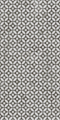 Декоративная плитка Kerama Marazzi VT\A639\11000R Коррер 2 30x60 черная / белая глянцевая с орнаментом