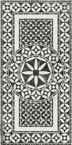 Декоративная плитка Kerama Marazzi VT\A637\11000R Коррер 1 30x60 черная / белая глянцевая с орнаментом
