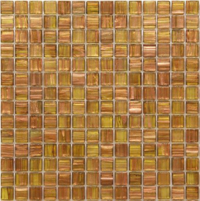 Мозаика ROSE MOSAIC G34 Gold Star (размер чипа 20x20 мм) 32.7x32.7 оранжевая глянцевая авантюрин