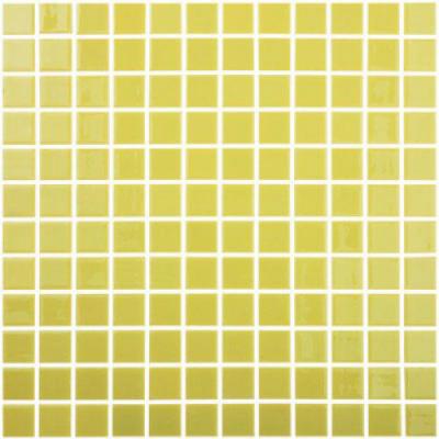 Мозаика Vidrepur Colors 601 (на сцепке) желтая глянцевая моноколор, чип 25x25 квадратный