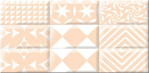 Декоративная плитка Azori 583252001 Вог Беж Каре Лайт 40.5x20.1 глазурованная глянцевая 