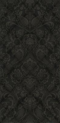 Настенная плитка Kerama Marazzi 11108R Даниэли 60x30 черная глянцевая с орнаментом / ткань