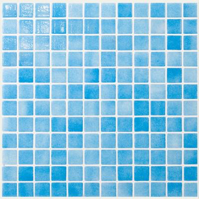 Мозаика Vidrepur С0001663 Colors 501 (на сцепке) 31.7х39.6 голубая глянцевая оттенки цвета, чип 25x25 квадратный