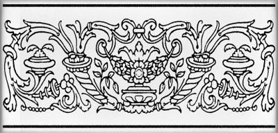 Декор Kerama Marazzi STG\C509\16006 Авеллино 15x7.4 черно-белый глянцевый с орнаментом