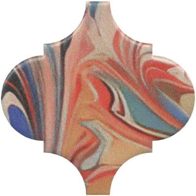 Декоративная плитка Kerama Marazzi VT\A625\65000 Арабески Венеция 6.5x6.5 красная матовая с орнаментом