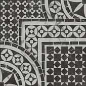 Декор Kerama Marazzi Коррер 2 50x50 белый / черный лаппатированный с орнаментом