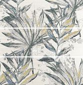 Декор APE Ceramica MPL-002595 Twist Set (3) Leavemint 40x120 белый матовый растительность