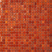 Мозаика Rose Mosaic CJ99 Galaxy 32.7x32.7 красная глянцевая авантюрин, чип 15x15 квадратный