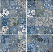 Керамогранит Elios Ceramica 03A20A5 Emotion Dream Blue luc_matt. 20x20 синий матовый пэчворк / цветы