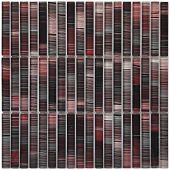 Мозаика Rose Mosaic QK 122-J Специальная серия 30x30 микс красная / серая глянцевая под бамбук, чип 15x100 прямоугольный