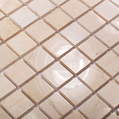 Мозаика Star Mosaic JMST033 / С0003477 Crema Marfil Polished 30.5x30.5 кремовая полированная под мрамор, чип 20x20 мм квадратный