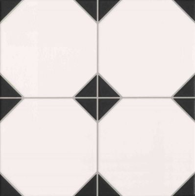 Керамогранит Realonda RLD000027 Oxford Negro 33.3x33.3 черный / белый матовый с орнаментом