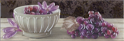 Керамогранит Absolut Keramika Monocolor Decor Masia A 10x30 фиолетовый глянцевый с фруктами