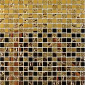 Мозаика Pixel mosaic PIX710 из зеркала 30x30 золотая глянцевая под камень / оттенки цвета, чип 15x15 мм квадратный