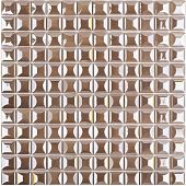 Мозаика Vidrepur С0002306 Edna Coffee (на сетке) 31.7x31.7 коричневая глянцевая / рельефная 3D узор, чип 25x25 квадратный