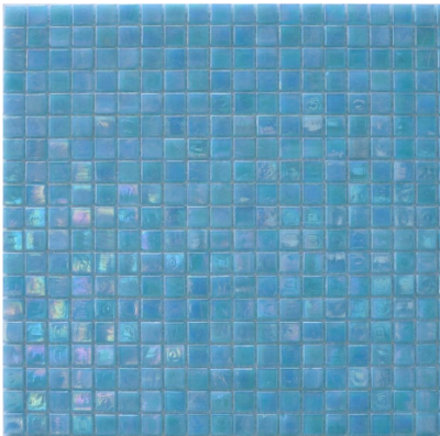 Мозаика ROSE MOSAIC WJ12 Galaxy (размер чипа 15x15 мм) 32.7x32.7 голубая глянцевая моноколор перламутр