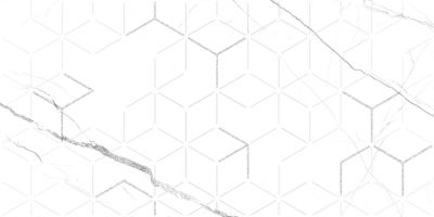 Декор Global Tile GT124VG 50х25 белый глянцевый под мрамор / 3D мозаика