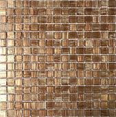 Мозаика Pixel mosaic PIX 116 из стекла 31.6x31.6 коричневая глянцевая под камень, чип 20x20 мм квадратный