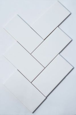 Настенная плитка NSmosaic FTH751A Ceramic плоская 7.5x15 белая глянцевая моноколор