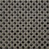 Мозаика Роскошная мозаика МС 2023 30x30 шахматка черная колотая глянцевая/черная матовая, чип 15х15 квадратный