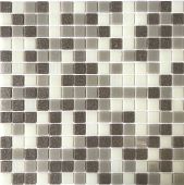 Мозаика Pixel mosaic PIX 120 из стекла 31.6x31.6 белая / серая матовая под камень / оттенки цвета, чип 20x20 мм квадратный