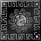 Напольная вставка Роскошная мозаика ВБ 17 6.6x6.6 Византия платиновая стеклянная
