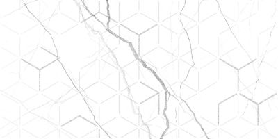 Декор Global Tile GT124VG 50х25 белый глянцевый под мрамор / 3D мозаика