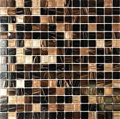 Мозаика Pixel mosaic PIX 114 из стекла 31.6x31.6 коричневая глянцевая под камень / оттенки цвета, чип 20x20 мм квадратный
