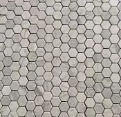 Мозаика Marble Mosaic Hexagon Carrara Bianco Mat 29.8x30.5 белая матовая под камень, чип 48x55 гексагон