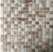 Мозаика Pixel mosaic PIX 113 из стекла 31.6x31.6 белая / коричневая глянцевая под камень, чип 20x20 мм квадратный