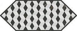 Декоративная плитка Kerama Marazzi HGD/A483/35006 Келуш 4 14х34 черно-белая глянцевая с орнаментом